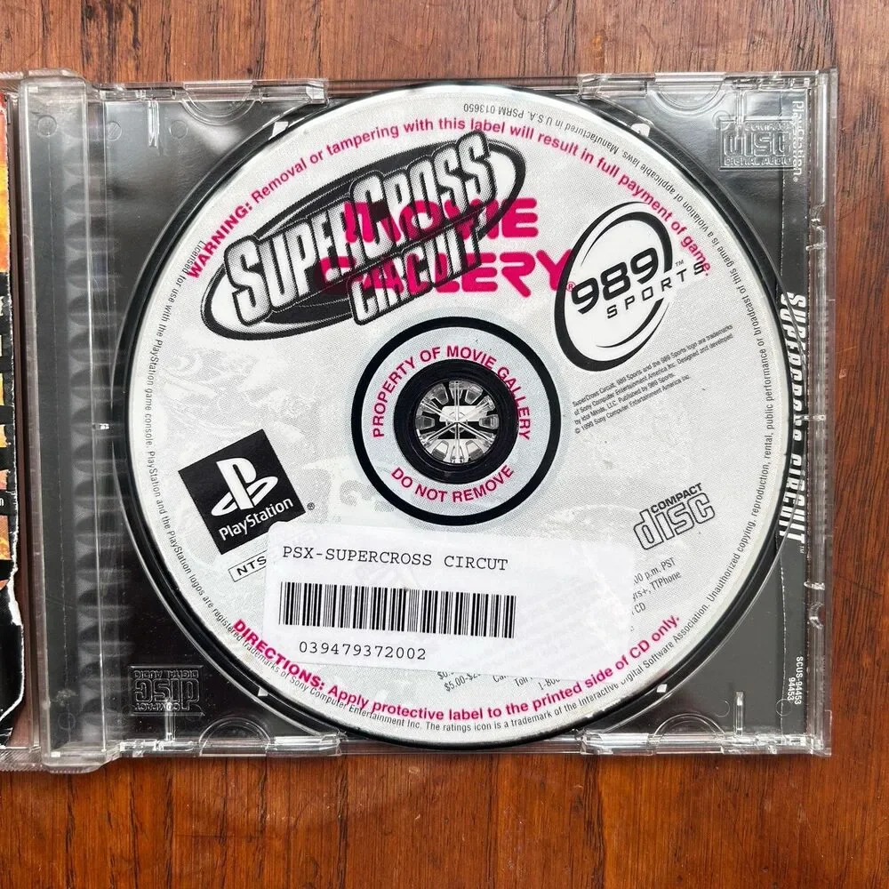 Supercross Ps1 Game Sony PlayStation Psx CIB HTF W/ Registration Card PsOne VTG